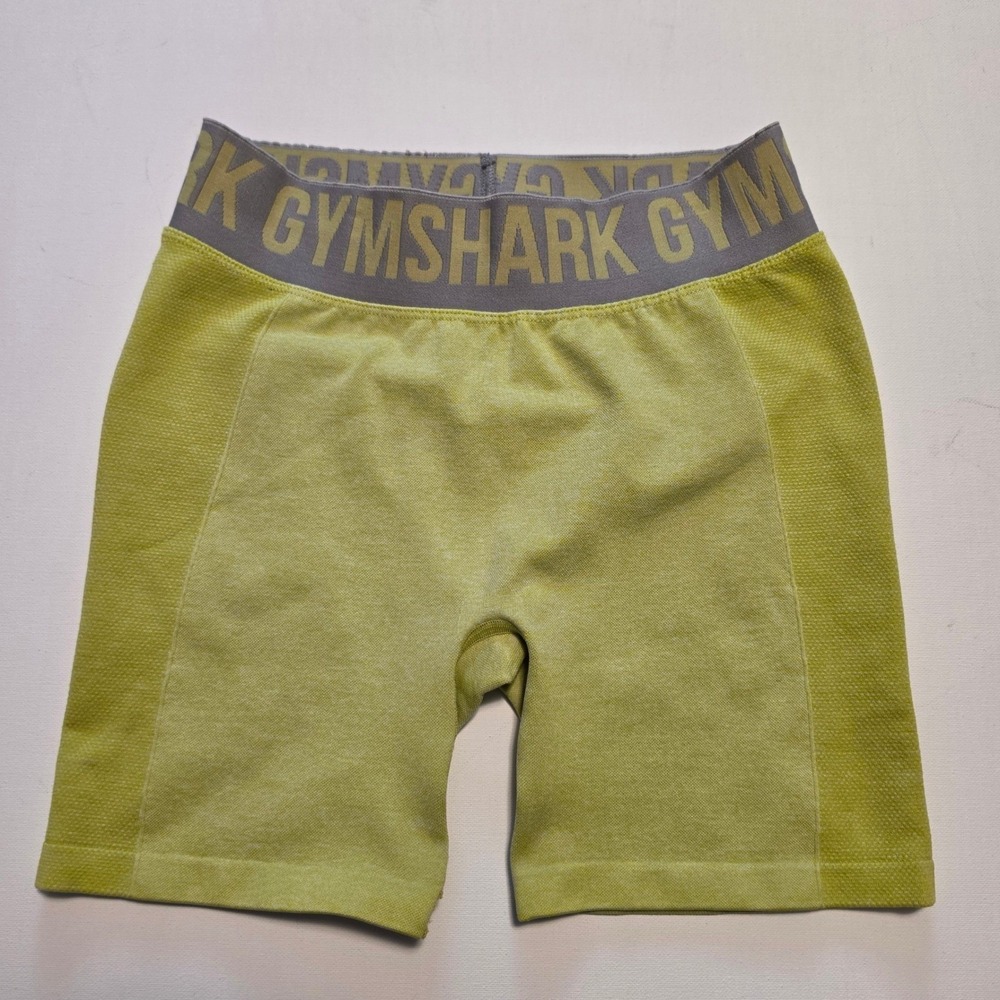 Gymshark Flex Seamless High Waisted Marl Cycle Shorts Yellow Grey Size Small